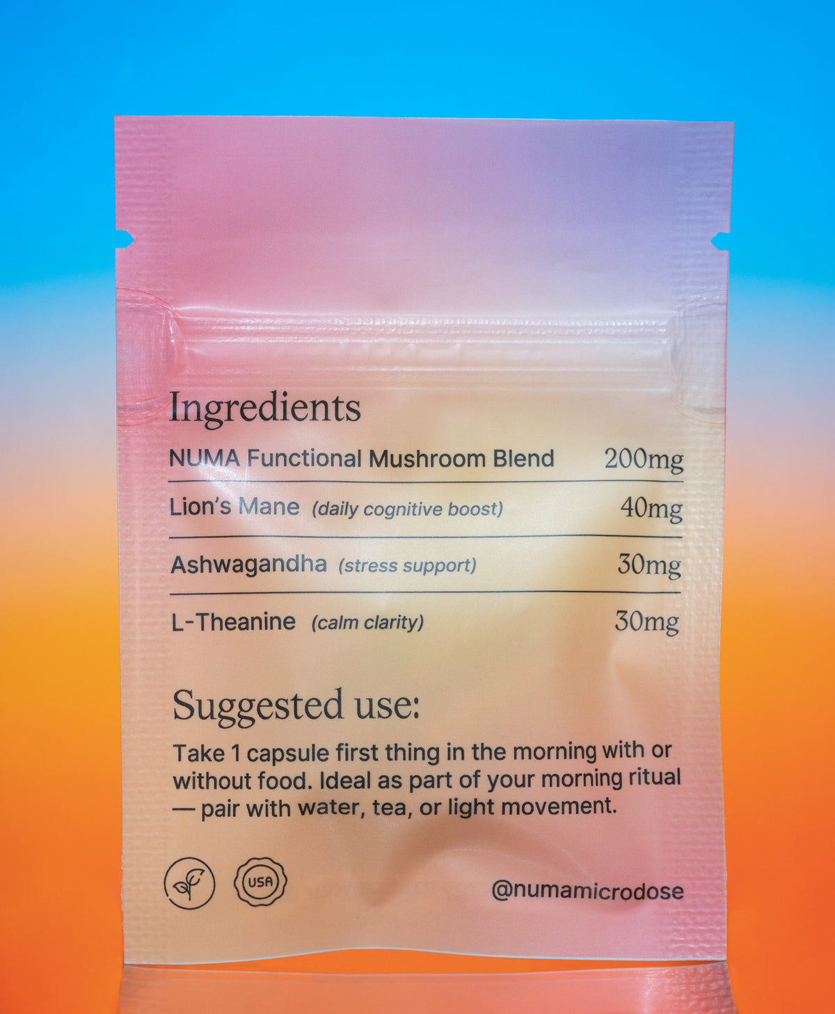 Balance Capsules – back of package