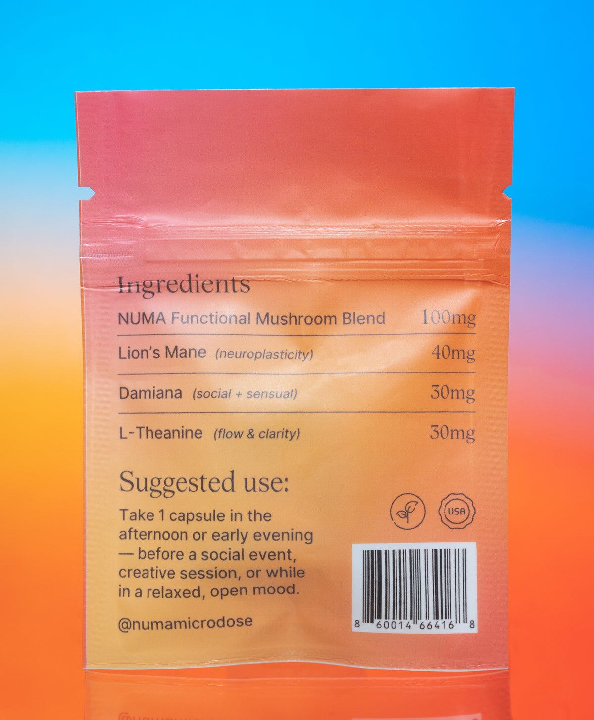 Create Capsules – back of package