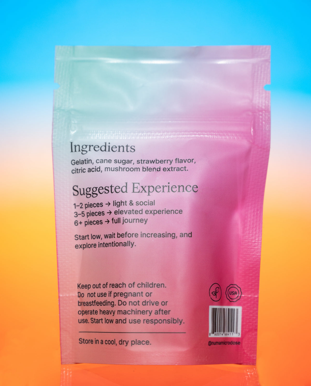 Microactive Gummies – back of package
